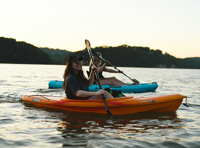Kayakers passing by